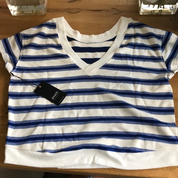 Peach la paz stripe sweatshirt XS - Picture 1 of 1